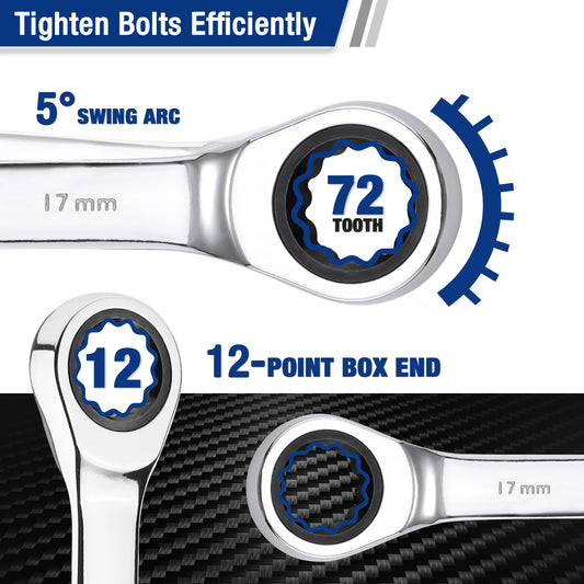 WORKPRO 23pc Ratcheting Wrench Set  with Box ,, Wrench Repair  Tool Set