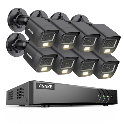 ANNKE H.265+ 8CH 5MP DVR Security Surveillance Kits 8pcs 5MP PIR Outdoor Cameras IP67 Weatherproof DVR SECUR Camera System Alarm
