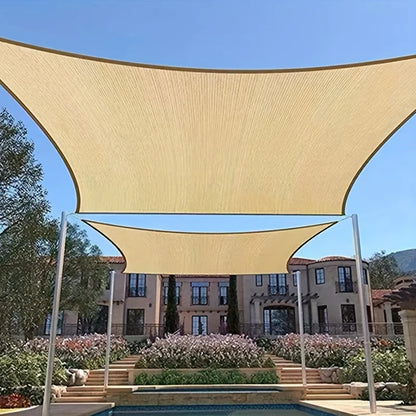 Courtyard Garden Shading Solution - Beige Color with 90% Shading Effect, Installation Hanging Ropes Are Included! Comes with Con