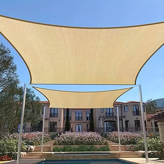 Courtyard Garden Shading Solution - Beige Color with 90% Shading Effect, Installation Hanging Ropes Are Included! Comes with Con
