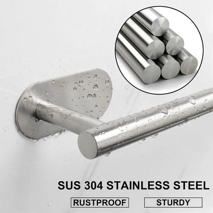 Self Adhesive Bathroom Towel Bar, Stick Towel Rack for Bathroom, Rustproof Stainless Steel Bath Towel Holder No Damage, Easy to