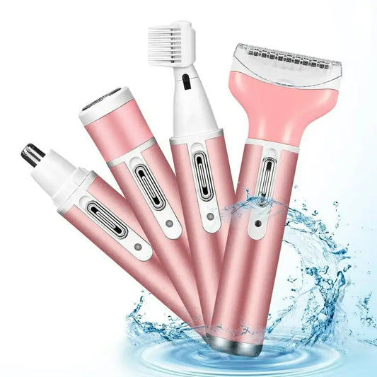 Women Electric Shaver Rechargeable Waterproof Razor Painless Epilator Body Hair Remover Nose Hair Beard Bikini Trimmer Eyebrow F