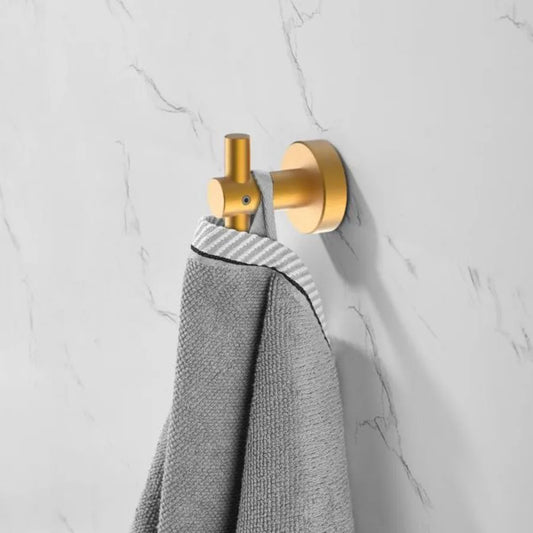 Round Base Wall Hanging Hook with Screws Brushed Gold Hook; 2 Pack; for Entry Shoe Cabinet; Wardrobe Bathroom Bedroom Furniture