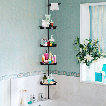 4-Layer Telescopic Corner Storage Rack Bathroom Shampoo and Shower Gel Storage Rack for Bathroom Shower Organizer
