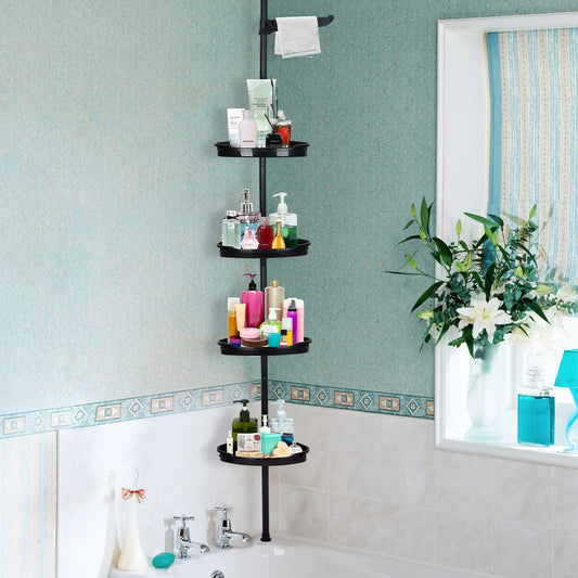 4-Layer Telescopic Corner Storage Rack Bathroom Shampoo and Shower Gel Storage Rack for Bathroom Shower Organizer