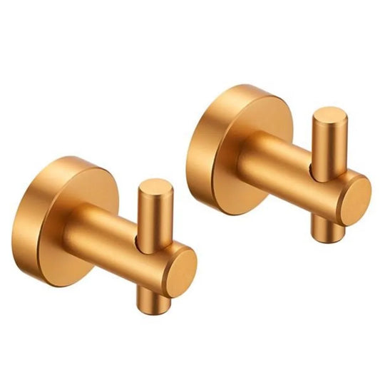Round Base Wall Hanging Hook with Screws Brushed Gold Hook; 2 Pack; for Entry Shoe Cabinet; Wardrobe Bathroom Bedroom Furniture