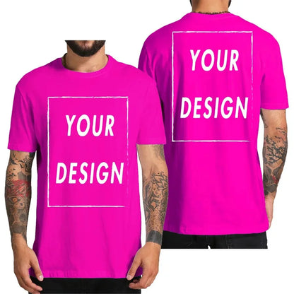 Design Your Own Logo Text Photo Custom T Shirt for Men  Front Back Free Both Side EU Size Cotton Personalized T-shirt