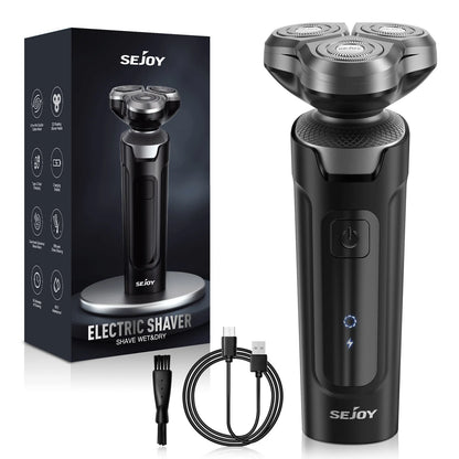 Sejoy Electric Razor for Men Rechargeable Electric Shavers Rotary Portable Travel Razor .