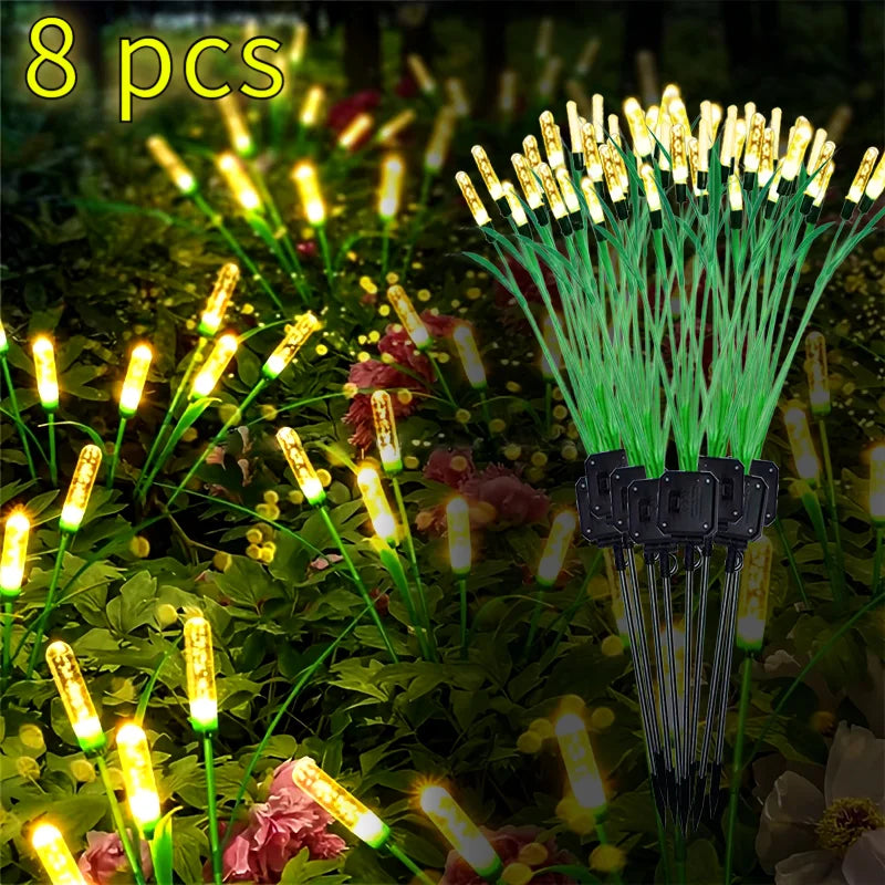 4/8pcs Solar Reed Garden Lights - Auto-On, Waterproof, Patio/Pathway Decor, Holiday&Garden Ambiance, Gift Idea