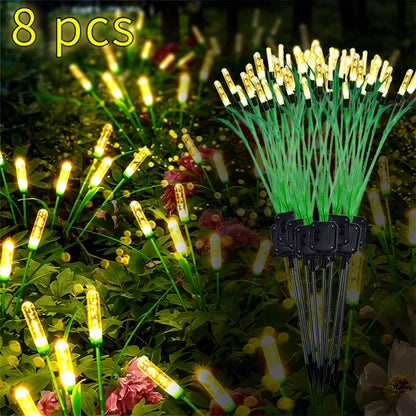4/8pcs Solar Reed Garden Lights - Auto-On, Waterproof, Patio/Pathway Decor, Holiday&Garden Ambiance, Gift Idea