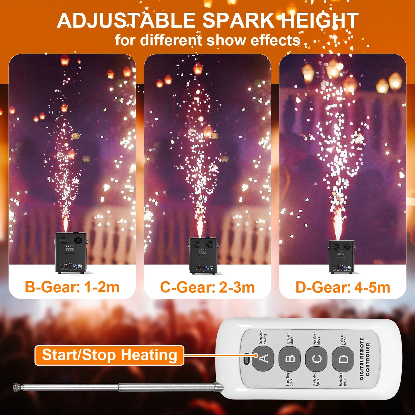 Fireworks Machine Fieryzeal Special Effect Machine 700W Cold Spark Machine Party Wedding Disco Performance Bar Event Dance