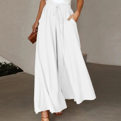 Women Summer High Waisted Palazzo Pants Wide Leg Long Pant Trousers With Pocket Internet celebrity new hot selling