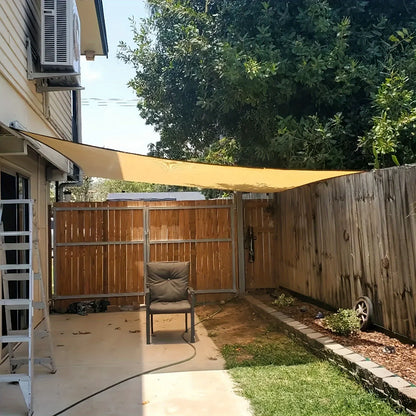 Courtyard Garden Shading Solution - Beige Color with 90% Shading Effect, Installation Hanging Ropes Are Included! Comes with Con