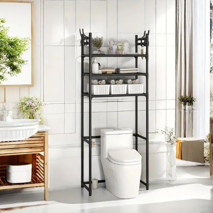 Metal 3 Tier Above Toilet Storage Rack｜Floor-to-ceiling No-drill Bathroom Bedroom Multifunctional Shelf Space-saving Durable Sto