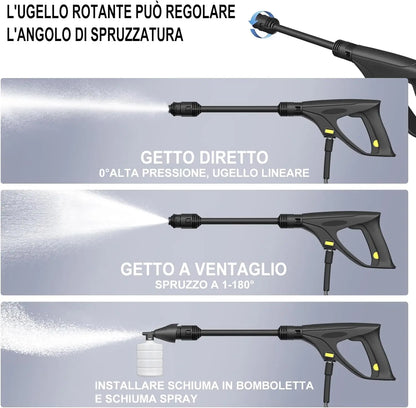 Electric High Pressure Washer 1600W,120bar,380l/h Adjustable Lance from 0 to 180°,7m Flexible Hose,for Terraces,Gardens,Cars