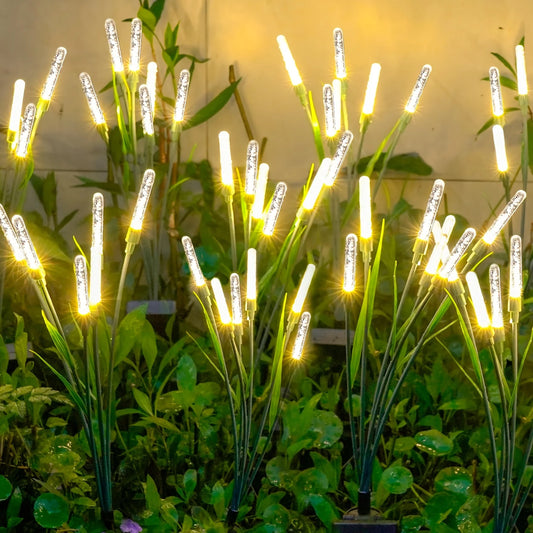 4/8pcs Solar Reed Garden Lights - Auto-On, Waterproof, Patio/Pathway Decor, Holiday&Garden Ambiance, Gift Idea
