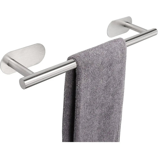 Self Adhesive Bathroom Towel Bar, Stick Towel Rack for Bathroom, Rustproof Stainless Steel Bath Towel Holder No Damage, Easy to