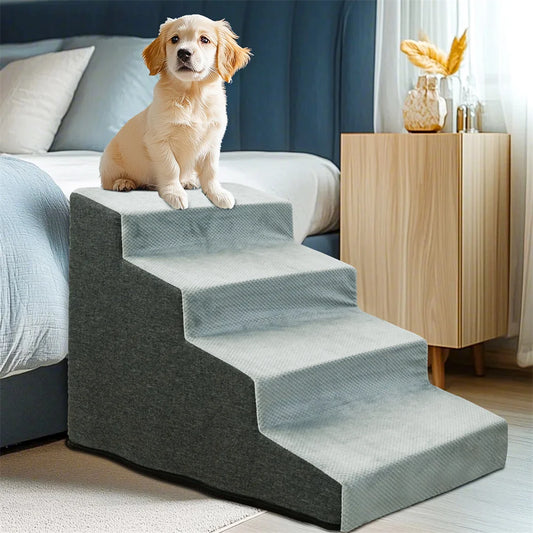 Pet 3/4 Step Stair Dog Cat Ramp Ladder High-Density Foam Sponge Dogs Sofa Removable and Washable Training Pet Ramp Stairs