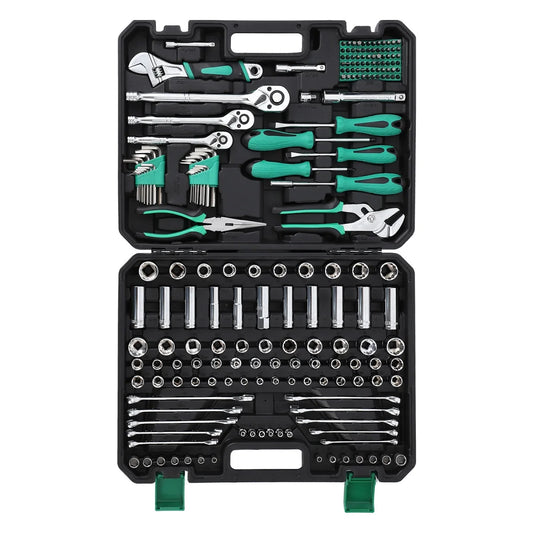 213 Piece Mechanic Tool Set and Socket Wrench Set Home/Auto Repair with Storage Case.