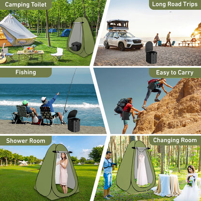 Camping Toilet with 1.5m Pop up Privacy Tent Large Portable Toilet Potty for Adults Outdoor Camping Shower Tents Changing Room