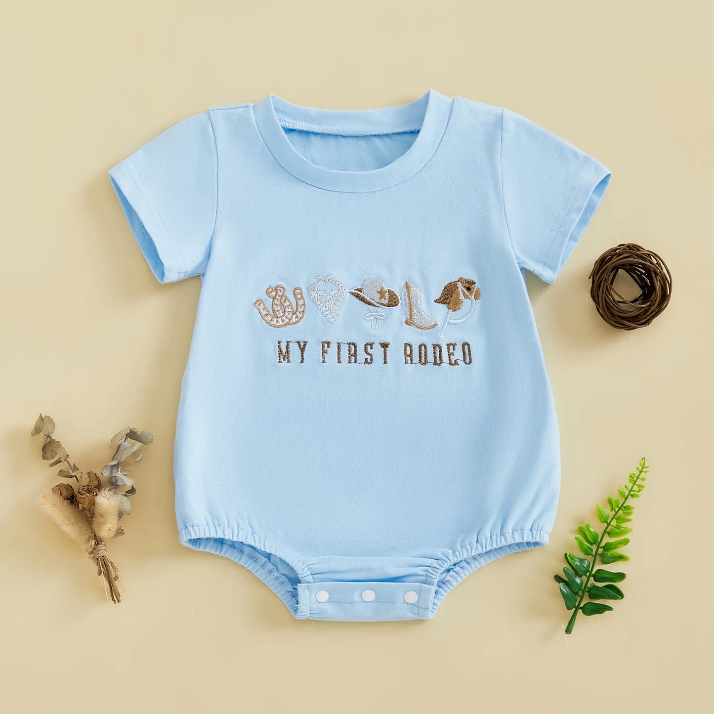 Infant Toddler Summer Jumpsuit with Floral Embroidery and Matching Sun Hat Set for Beach Vacation Outfit