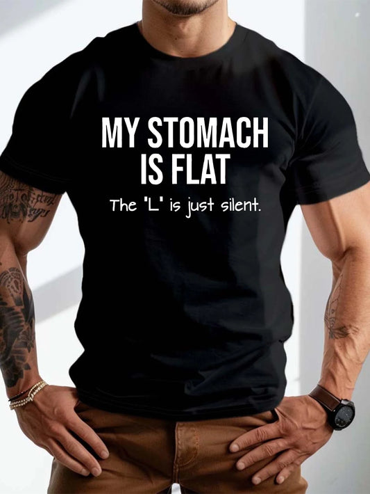 Men's Summer Fitness, I Am Not Fat, Graphic Printed Short Sleeved T-shirt Casual Top, Suitable for Daily Life