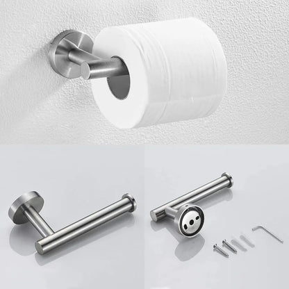 3Piece Bathroom Hardware Set with Toilet Paper Holder Towel Ring Adjustable Towel Bar Wall Mount Bath Accessory Set RT