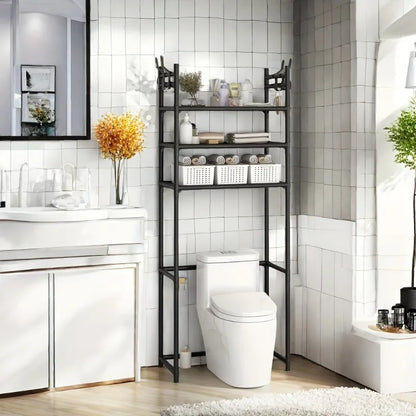 Metal 3 Tier Above Toilet Storage Rack｜Floor-to-ceiling No-drill Bathroom Bedroom Multifunctional Shelf Space-saving Durable Sto
