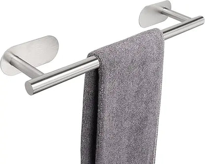 Self Adhesive Bathroom Towel Bar, Stick Towel Rack for Bathroom, Rustproof Stainless Steel Bath Towel Holder No Damage, Easy to