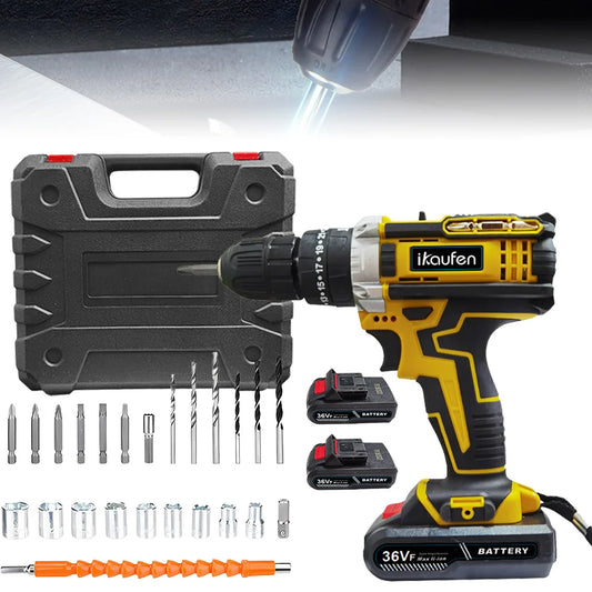 Industrial Grade Double Speed Lithium Drill Electric Hand Drill Electric Screwdriver Household Electric Drill Tool Suit
