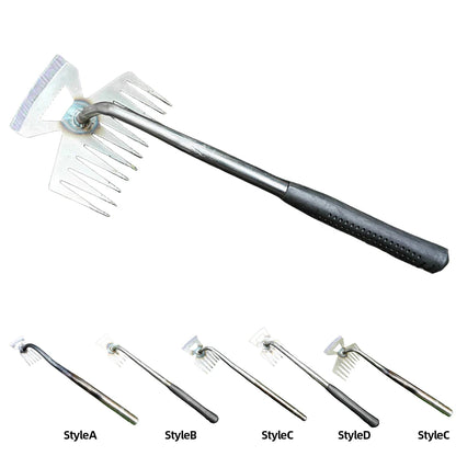 2-in-1 Manganese Steel Hand Weeder Multifunctional Garden Rake Agricultural Weed Puller Shovel Grass Rooting Soil Loosening Tool