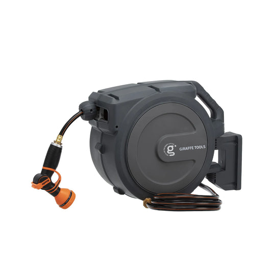 Giraffe Tools AW25 Garden Hose Reel 1/2'' 78ft, Heavy Duty Retractable Garden Hose Reel