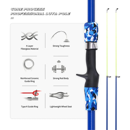 Children Fishing Pole Telescopic Hand Fishing Pole Mini Kids Fishing Rod With Fish Wheel Outdoor Accessories for Lakes Reservoir
