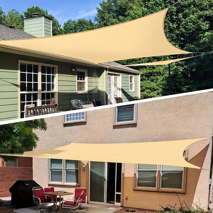 Courtyard Garden Shading Solution - Beige Color with 90% Shading Effect, Installation Hanging Ropes Are Included! Comes with Con
