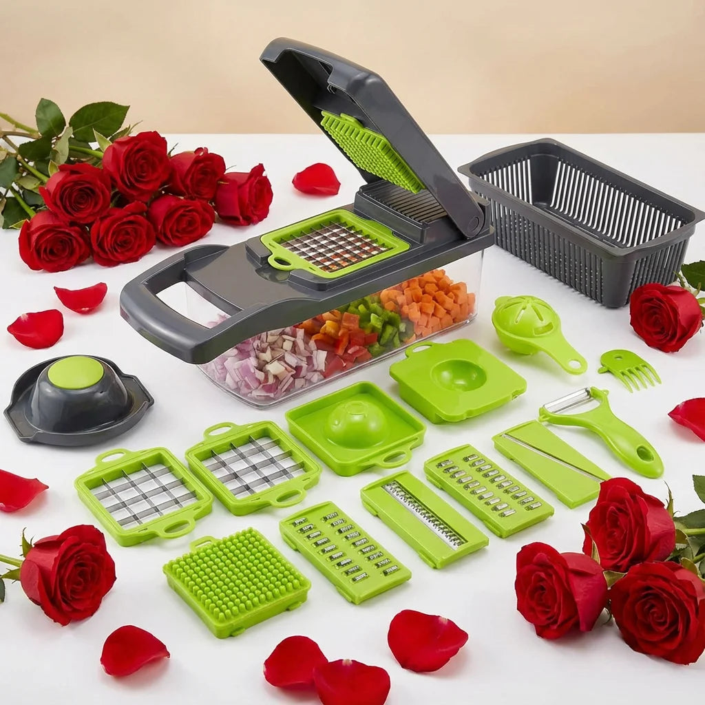Valentine's Gift Safe Hand Guard Vegetable Cutter, for Cooking Together. 33x12cm, Shows Your Care