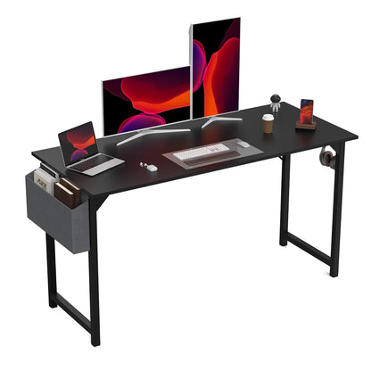 Computer Desk Gaming Table, Compact with Side Bag, Headphone Hooks