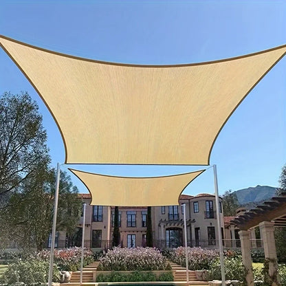 Courtyard Garden Shading Solution - Beige Color with 90% Shading Effect, Installation Hanging Ropes Are Included! Comes with Con