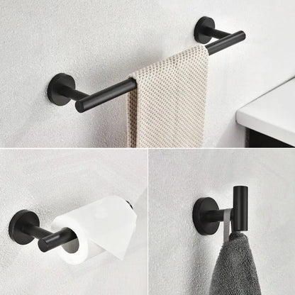 3Piece Bathroom Hardware Set with Toilet Paper Holder Towel Ring Adjustable Towel Bar Wall Mount Bath Accessory Set RT