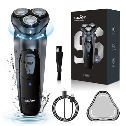 Sejoy Electric Razor for Men Rechargeable Electric Shavers Rotary Portable Travel Razor .
