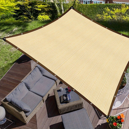 Courtyard Garden Shading Solution - Beige Color with 90% Shading Effect, Installation Hanging Ropes Are Included! Comes with Con