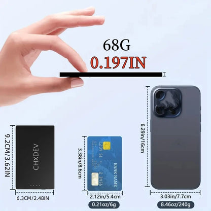 CHXDEV Ultra-Thin Magnetic Power Bank Ultra-Slim 8000mAh Charger , Mini Power Banks For Card Holder Wallet, For IPhone XIAOMI