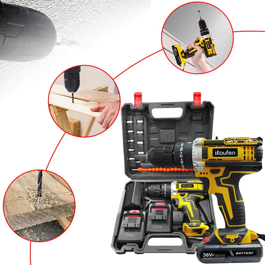 Industrial Grade Double Speed Lithium Drill Electric Hand Drill Electric Screwdriver Household Electric Drill Tool Suit