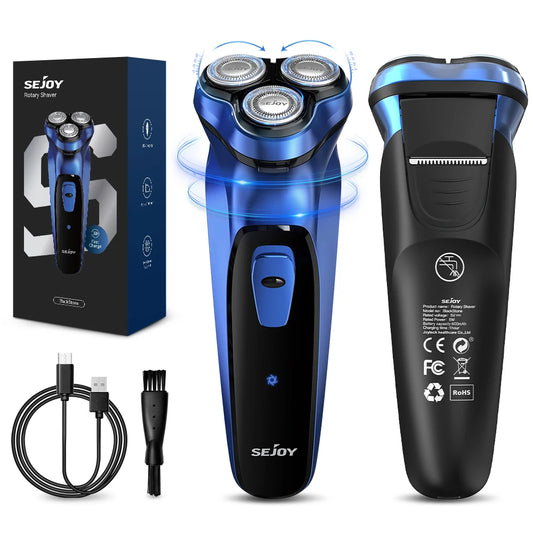 Sejoy Electric Razor for Men Rechargeable Electric Shavers Rotary Portable Travel Razor .