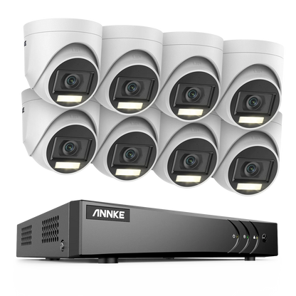 ANNKE H.265+ 8CH 5MP DVR Security Surveillance Kits 8pcs 5MP PIR Outdoor Cameras IP67 Weatherproof DVR SECUR Camera System Alarm